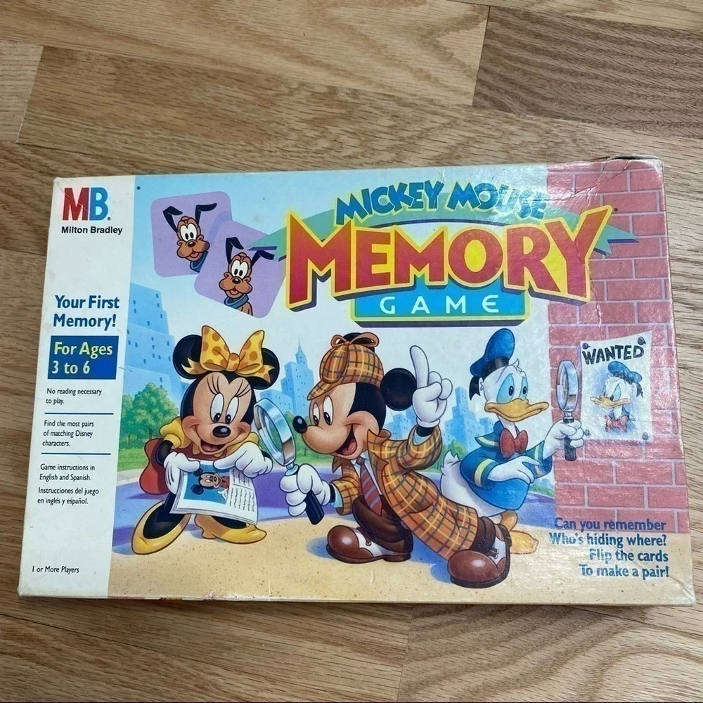 Vintage Disney Memory Game Mickey Mouse Kids Toy